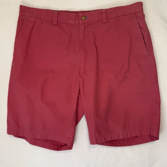 J. McLaughlin Menswear Shorts Size 38 Red Cotton Casual Summer - Picture 1 of 6